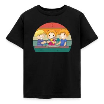 Science Scientist Research Knowledge - Kids' T-Shirt - black - Front - AI Model Kid Female (0cm)