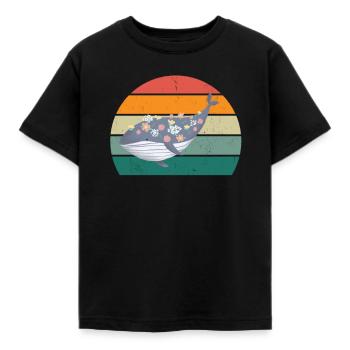 Baleines Cétacés Mammifères Mammifères marins Baleines - T-shirt Enfant - noir - Devant - AI Model Kid Female (0cm)