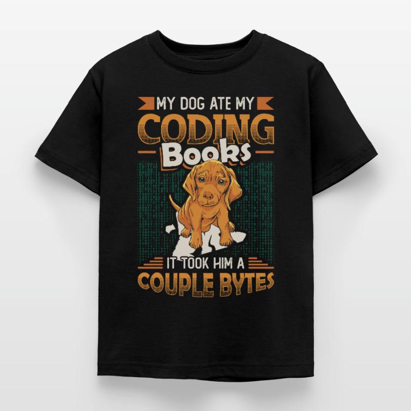 Hund Bytes Code Computer Witz Programmierung Kinder T-Shirt