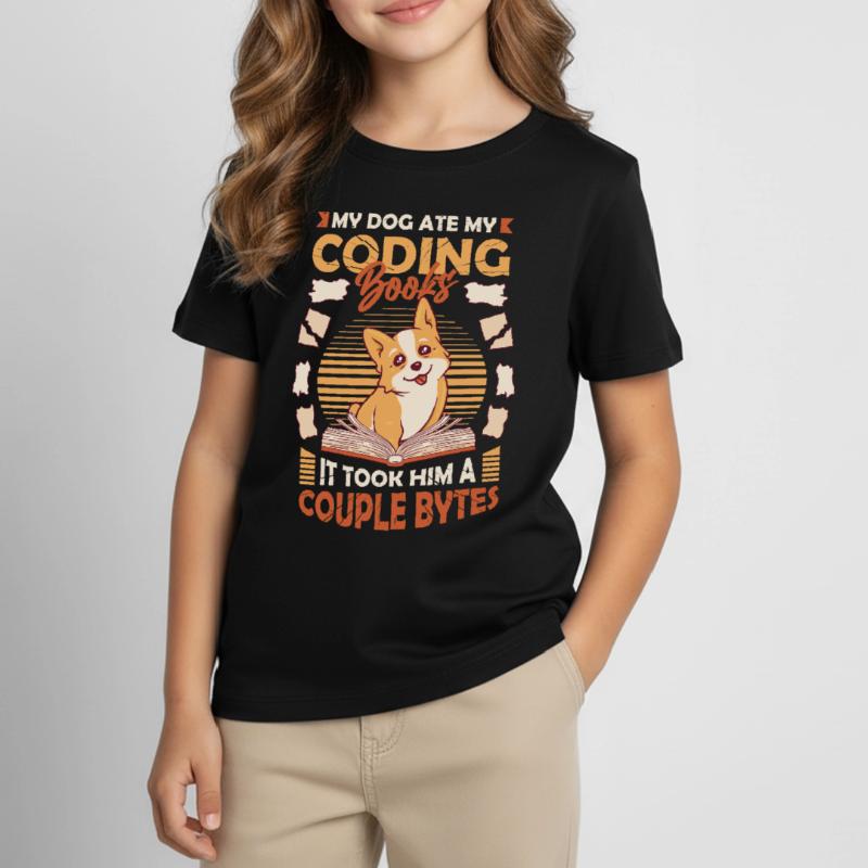 Hund Bytes Code Computer Witz Programmierung Kinder T-Shirt