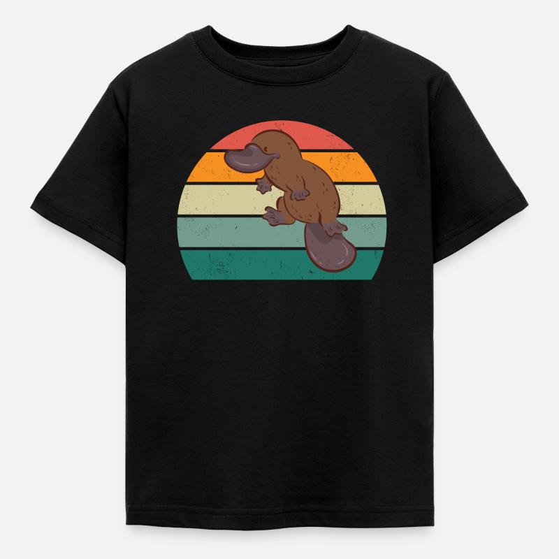 Schnabeltier Schnabel Biber Ente Eier Säugetier - Kinder T-Shirt - Schwarz