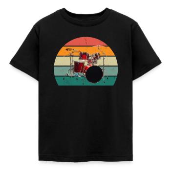 Drummer Drum Drummer Drummer Drums - Kids' T-Shirt - black - Front - AI Model Kid Female (0cm)