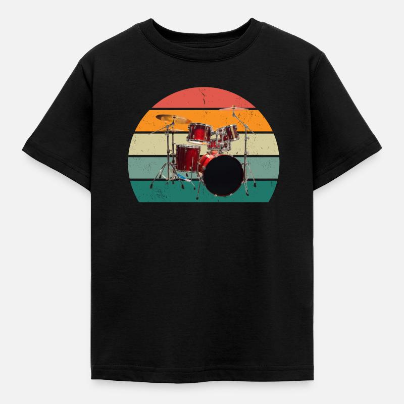 Drummer Drum Drummer Drummer Drums - Kids' T-Shirt - black
