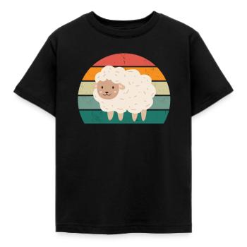 Sheep Flock of sheep Goats Goats Lamb Sheep wool - Kids' T-Shirt - black - Front - AI Model Kid Female (0cm)