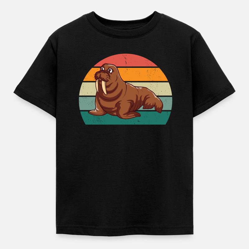 Robben Seehund Seehunde Schwimmen Ohrenrobbe Robbe - Kinder T-Shirt - Schwarz