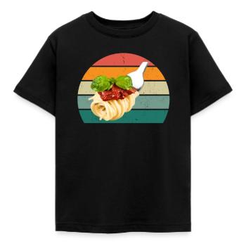 Pâtes Spagehtti Farfalle Pâte Céréales - T-shirt Enfant - noir - Devant - AI Model Kid Female (0cm)