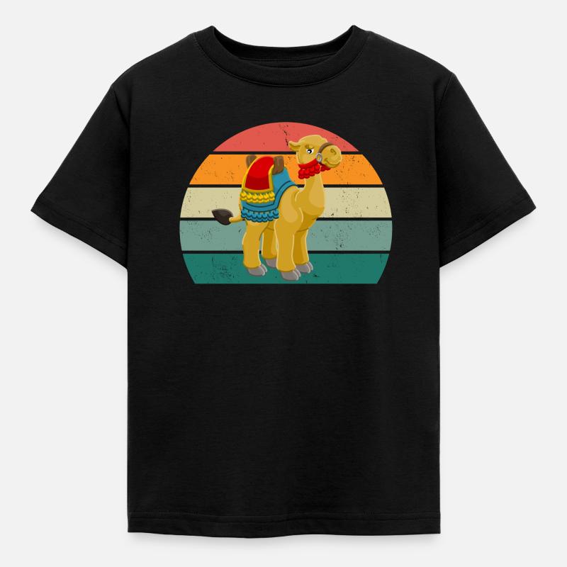 Kamele Trampeltier Wüste Arabien Dromedar Kamel - Kinder T-Shirt - Schwarz