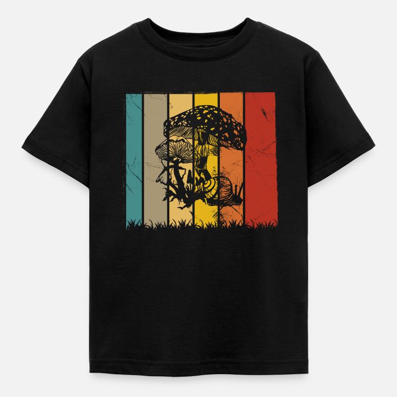 Champignons Champignons Crapaud Crapaud Cadeau Rétro - T-shirt Enfant - noir