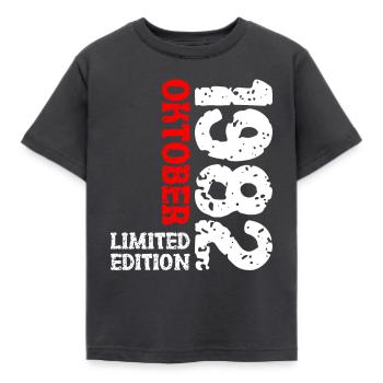 1982 Oktober Limited Edition 41. Geburtstag Deko - Kinder T-Shirt - Dunkelgrau - Vorne - AI Model Kid Female (0cm)