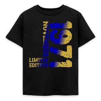 1971 November Limited Edition 52. Geburtstag Deko - Kinder T-Shirt - Schwarz - Vorne - AI Model Kid Female (0cm)