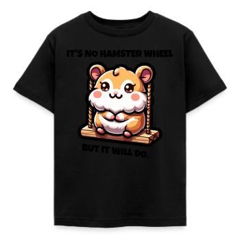 Cute Kawaii Hamster On A Swing - Kinder T-Shirt - Schwarz - Vorne - AI Model Kid Female (0cm)