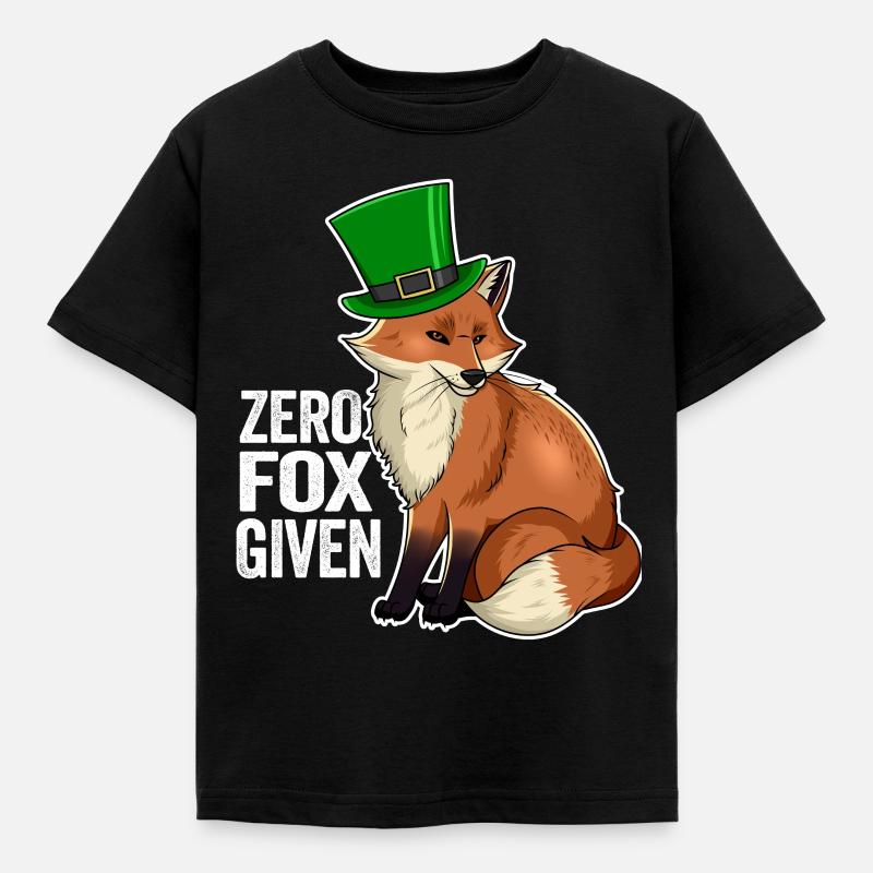 Zero Fox Given Pun Cute Kawaii Irish Fox - Kids' T-Shirt - black