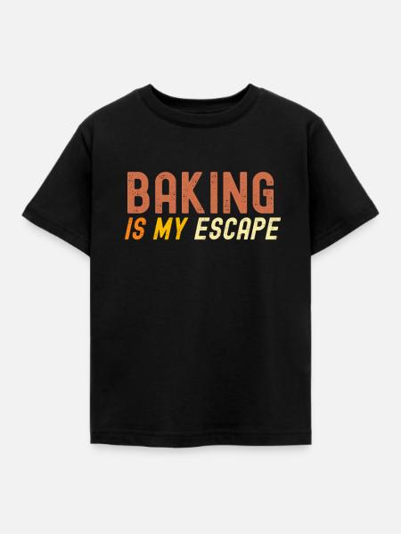 Backen ist meine Flucht - Kinder T-Shirt - Schwarz