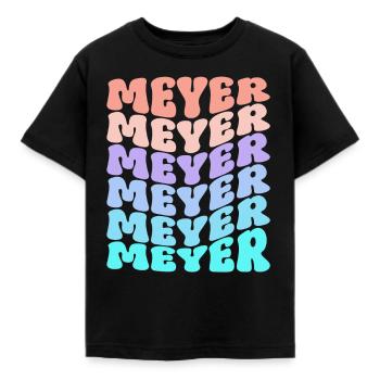Meyer Retro Familie Nachname Geschenk - Kinder T-Shirt - Schwarz - Vorne - AI Model Kid Female (0cm)