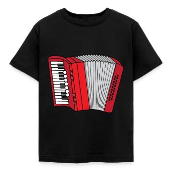 Accordion Accordion Folk music musi Zieharmonika - Kids' T-Shirt - black - Front - AI Model Kid Female (0cm)