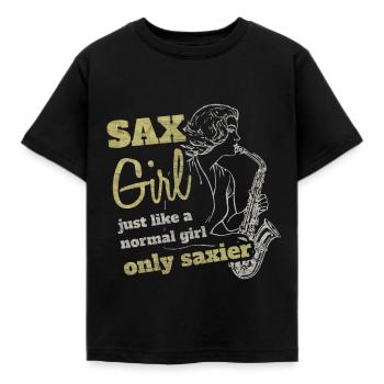 saxophone - Kids' T-Shirt - black - Front - AI Model Kid Female (0cm)