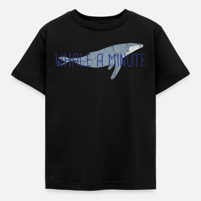 Animal Puns Wal eine Minute - Kinder T-Shirt - Schwarz