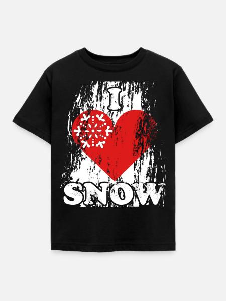 Schnee Liebe Winter Geschenk - Kinder T-Shirt - Schwarz