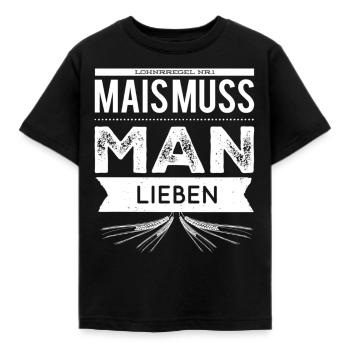 Il faut aimer le maïs - T-shirt Enfant - noir - Devant - AI Model Kid Female (0cm)