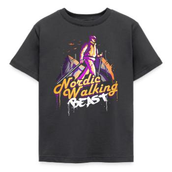 Nordic Walking - Kids' T-Shirt - dark grey - Front - AI Model Kid Female (0cm)
