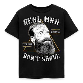 Beard hipster beard - Kids' T-Shirt - black - Front - AI Model Kid Female (0cm)