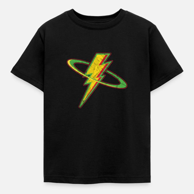 Awesome Distressed Vintage Lightning Thunder Bolt - Kids' T-Shirt - black