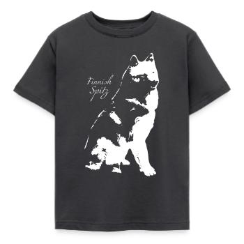 Finnish Spitz - Kids' T-Shirt - dark grey - Front - AI Model Kid Female (0cm)