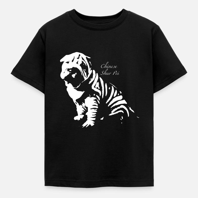 Chinesischer Shar pei - Kinder T-Shirt - Schwarz