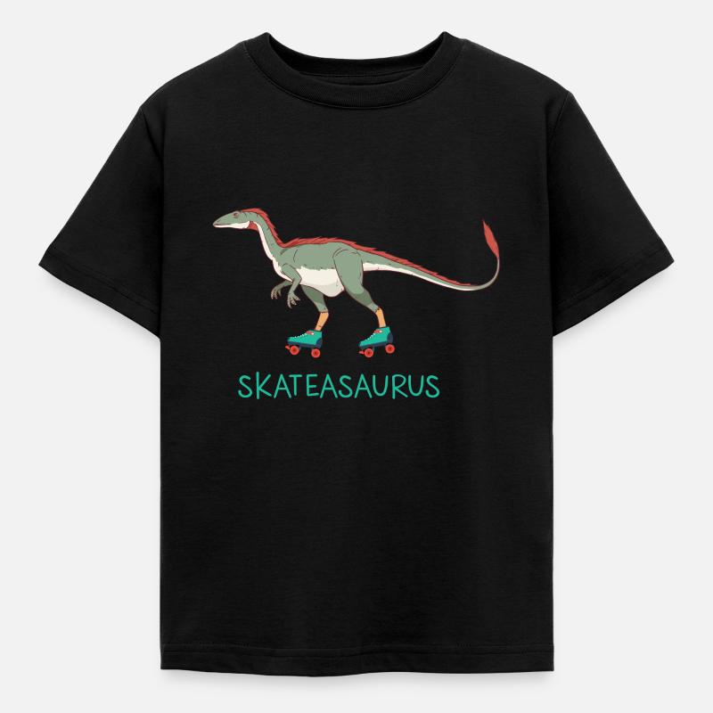 Skateasaurus Dino Inline Skating Rollerblading - Kids' T-Shirt - black