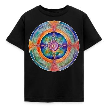 Symbol in bright colours - Kids' T-Shirt - black - Front - AI Model Kid Female (0cm)