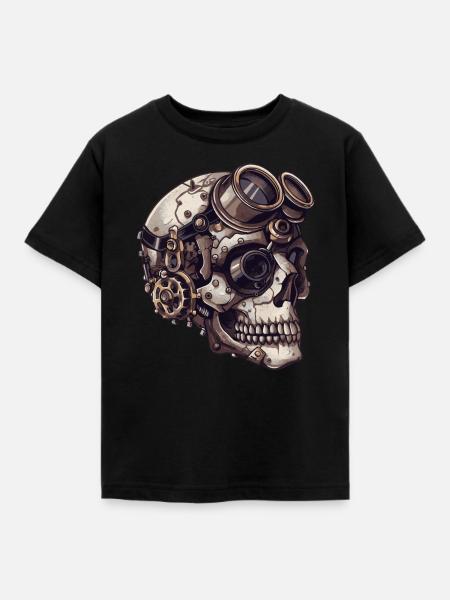 Dieselpunk Zombie Totenkopf - Kinder T-Shirt - Schwarz