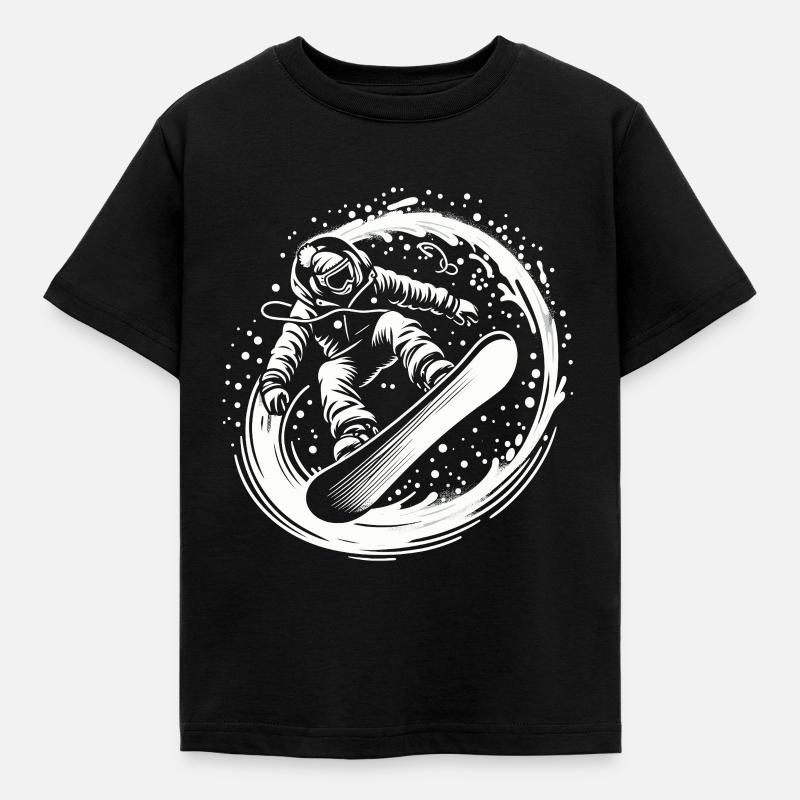 Snowboarder Snow Ski Holiday Board Loop Cool Slope - Kids' T-Shirt - black