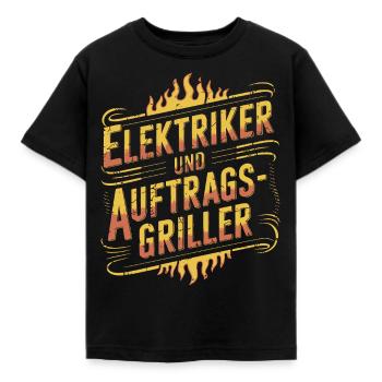 Elektriker und Auftragsgriller - Kinder T-Shirt - Schwarz - Vorne - AI Model Kid Female (0cm)