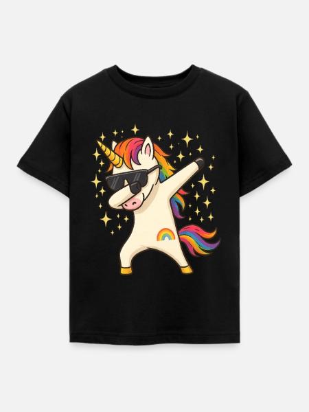 Einhorn - Kinder T-Shirt - Schwarz