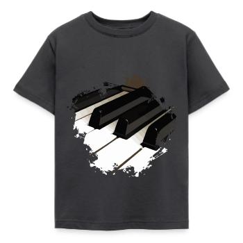 Piano music - Kids' T-Shirt - dark grey - Front - AI Model Kid Female (0cm)