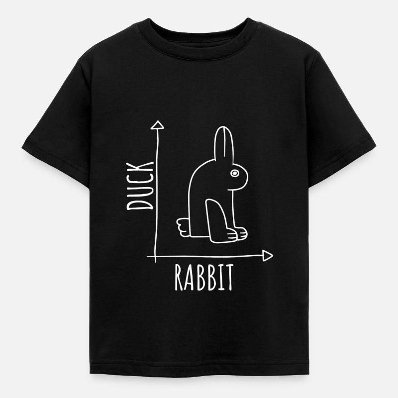 Wittgenstein Duck Diagram Optical Deception - Kids' T-Shirt - black