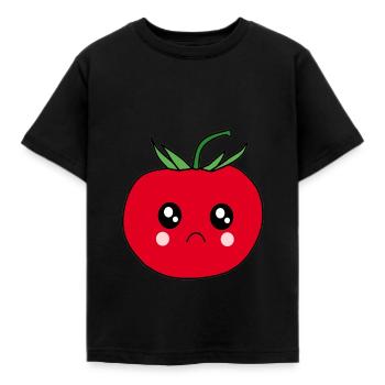 Drôle de design de nourriture à la tomate avec un visage triste - T-shirt Enfant - noir - Devant - AI Model Kid Female (0cm)