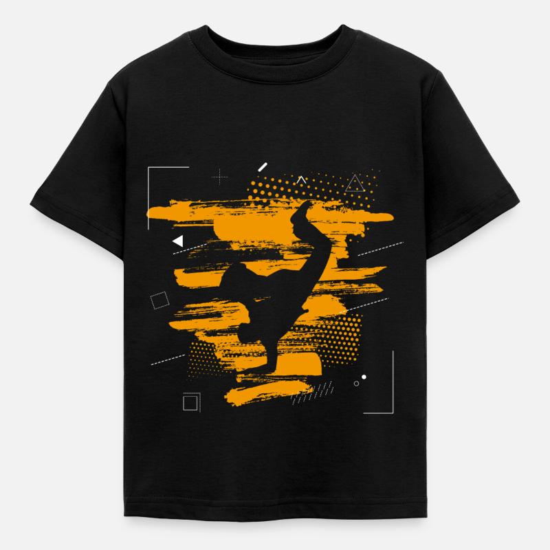 Breakdance Abstrakt - Kinder T-Shirt - Schwarz