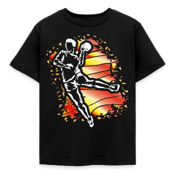 Motif Handball Player Handball Gift - Kids' T-Shirt - black - Front - AI Model Kid Female (0cm)
