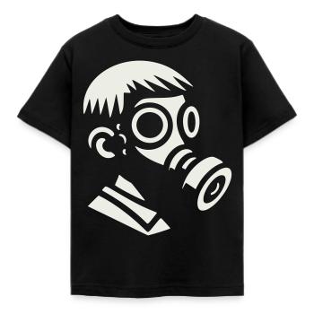 Gas mask child - Kids' T-Shirt - black - Front - AI Model Kid Female (0cm)