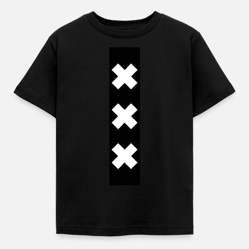 amsterdam - Kinder T-Shirt - Schwarz