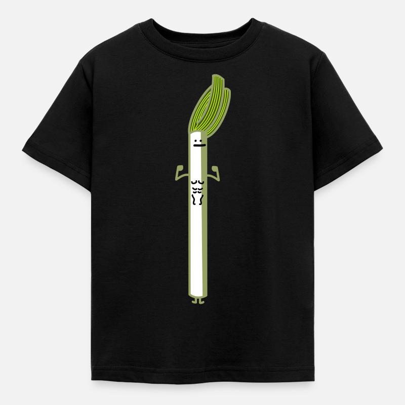 funny leek - Kids' T-Shirt - black