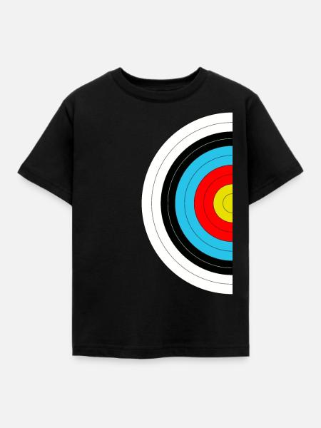 halbe Zielscheibe vom Bogenschießen - Kinder T-Shirt - Schwarz