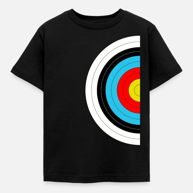 halbe Zielscheibe vom Bogenschießen - Kinder T-Shirt - Schwarz