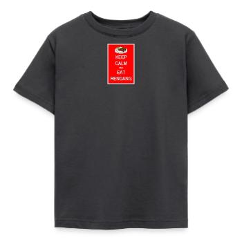 Stay calm and eat rendang - Kids' T-Shirt - dark grey - Front - AI Model Kid Female (0cm)