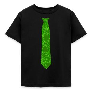 Grüne Fakekrawatte Muster Krawatte - Kinder T-Shirt - Schwarz - Vorne - AI Model Kid Female (0cm)