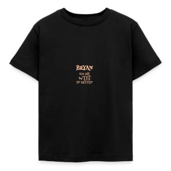 Held Retter Helfer Auszeichnung Bryan - Kinder T-Shirt - Schwarz - Vorne - AI Model Kid Female (0cm)