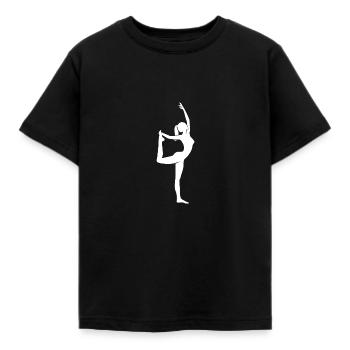 Leichtigkeit des Yoga Frau Yogini in Bewegung - Kinder T-Shirt - Schwarz - Vorne - AI Model Kid Female (0cm)