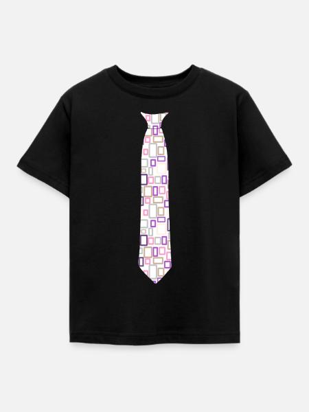 Krawatte Muster Bunt - Kinder T-Shirt - Schwarz