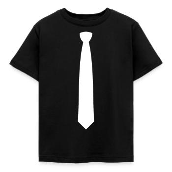 Krawatte - Kinder T-Shirt - Schwarz - Vorne - AI Model Kid Female (0cm)